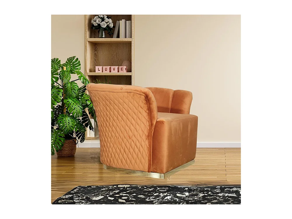 Poltrona Argentario Berger velluto colore ruggine