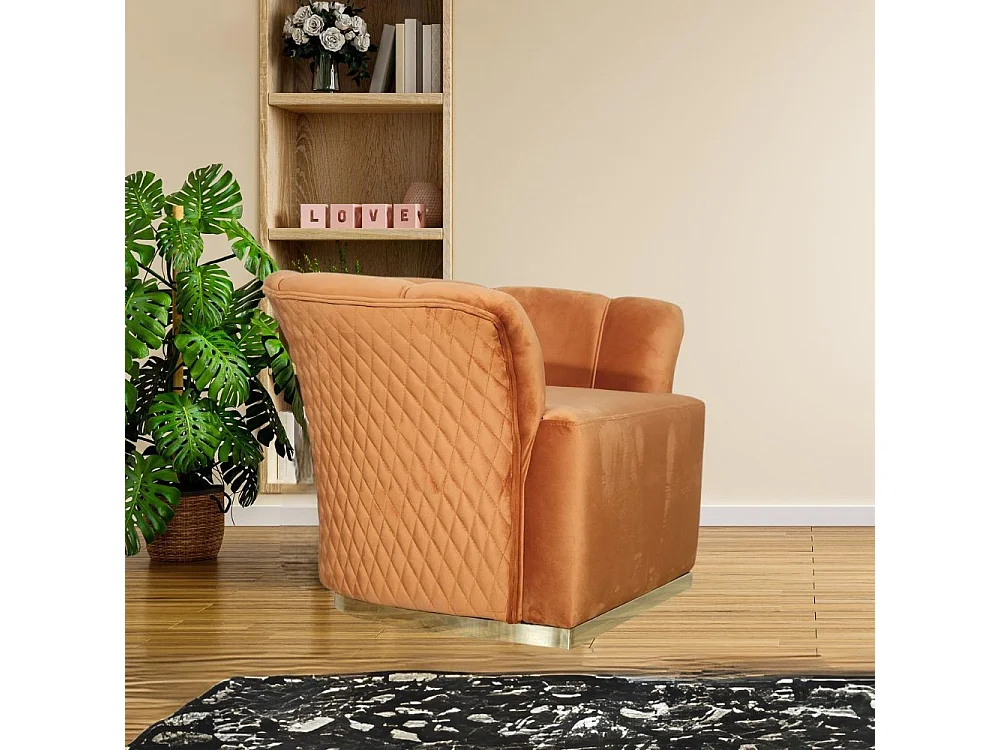 Poltrona Argentario Berger velluto colore ruggine