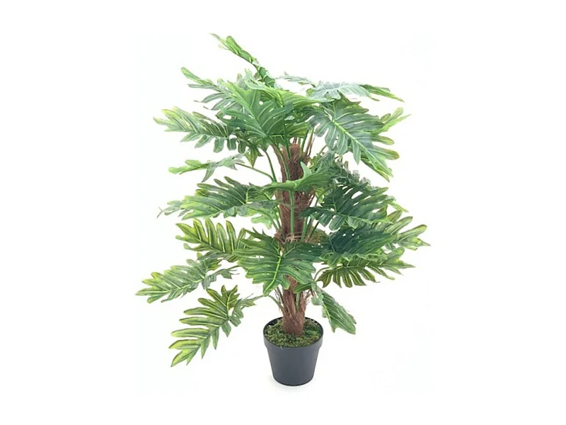 Pianta artificiale Philo foglie verdi e vaso – Altezza 73 cm