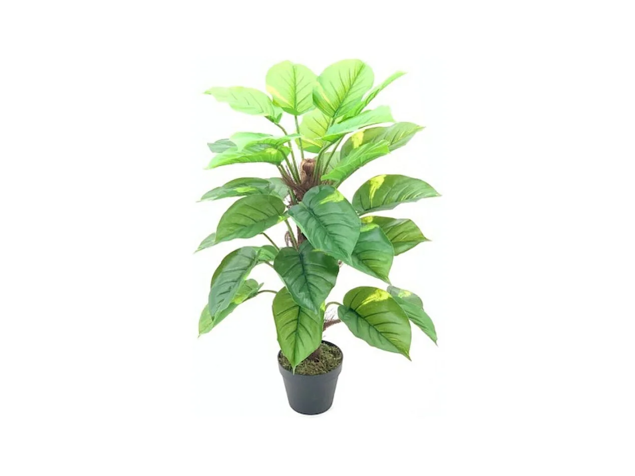 Pianta artificiale Pothos foglie verdi e vaso – Altezza 73 cm
