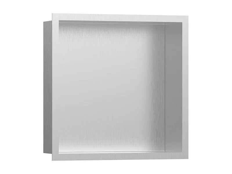 Niche murale fond acier HANSGROHE XtraStoris cadre acier inoxydable brossé