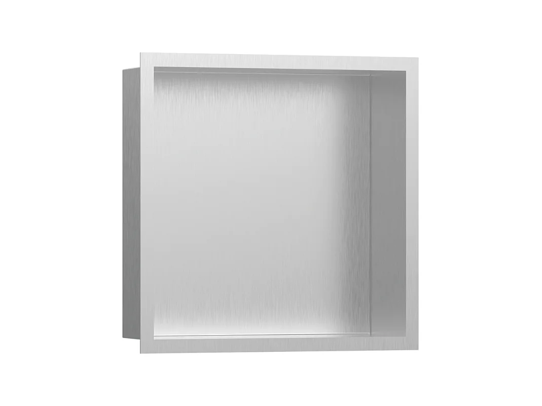 Niche murale fond acier HANSGROHE XtraStoris cadre acier inoxydable brossé