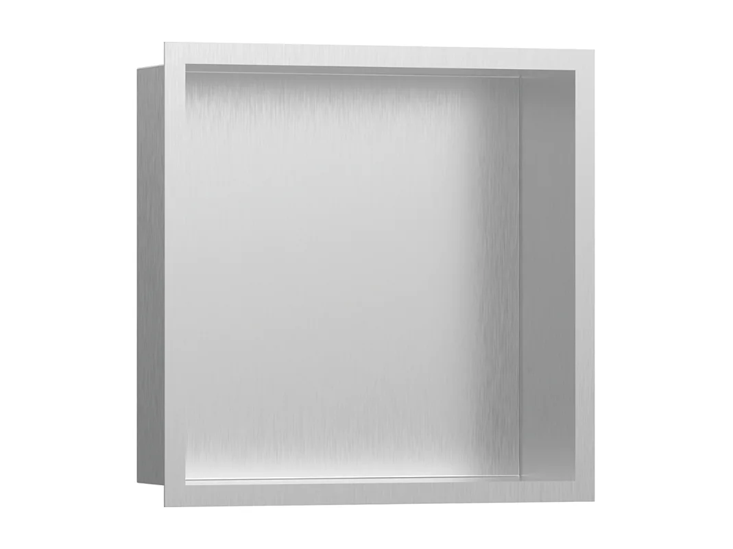 Niche murale fond acier HANSGROHE XtraStoris cadre acier inoxydable brossé