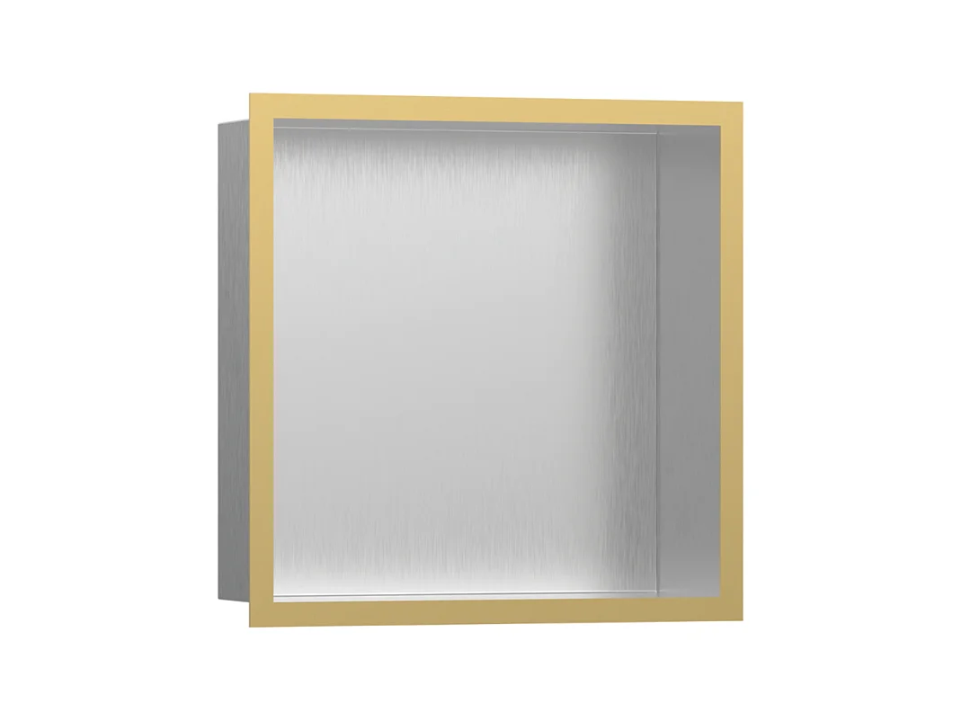 Niche murale fond acier HANSGROHE XtraStoris cadre aspect doré poli