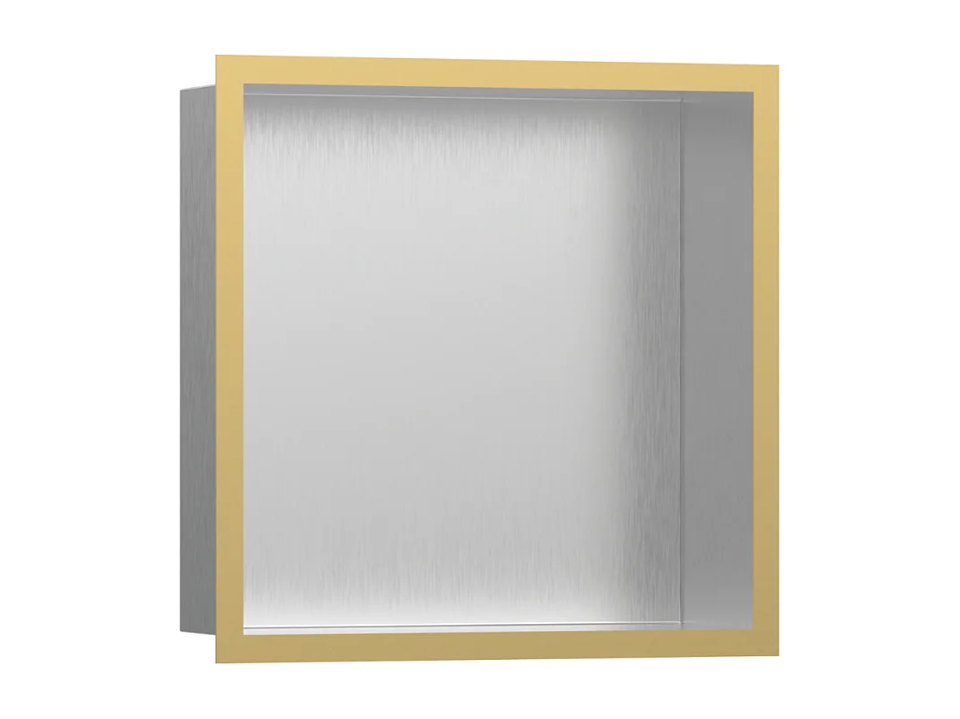 Niche murale fond acier HANSGROHE XtraStoris cadre aspect doré poli