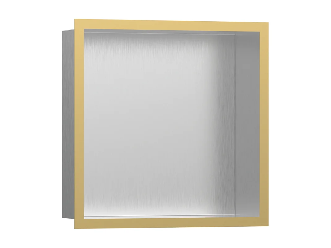 Niche murale fond acier HANSGROHE XtraStoris cadre aspect doré poli