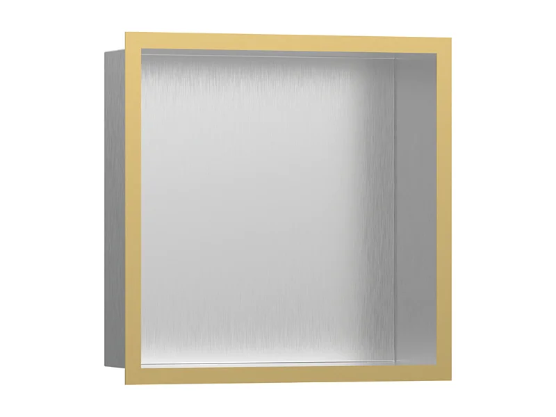 Niche murale fond acier HANSGROHE XtraStoris cadre aspect doré poli