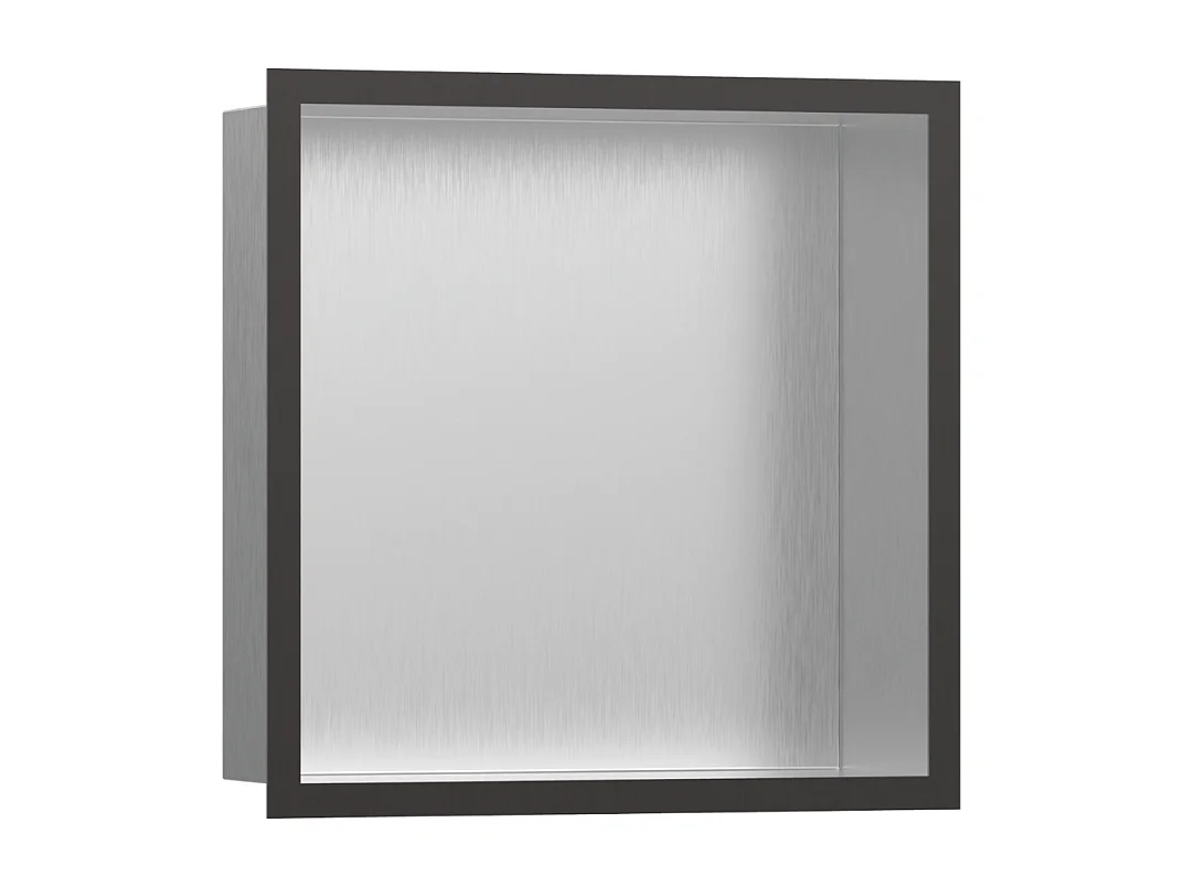 Niche murale fond acier HANSGROHE XtraStoris cadre noir chromé brossé