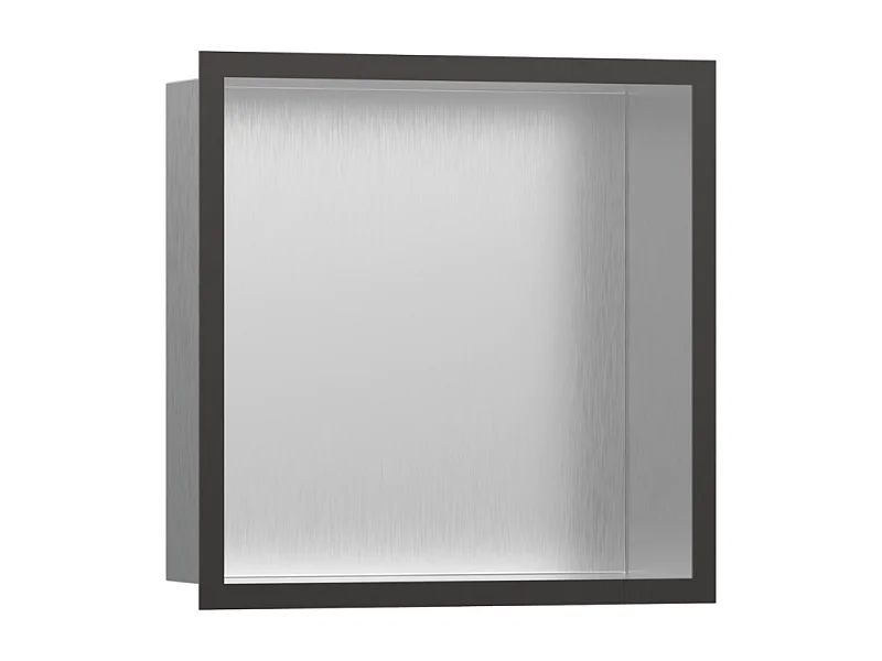 Niche murale fond acier HANSGROHE XtraStoris cadre noir chromé brossé