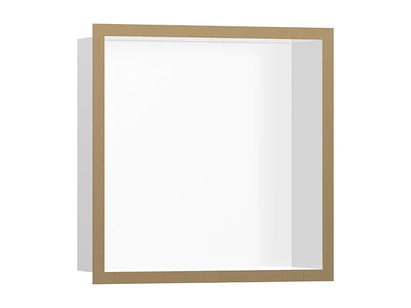 Niche murale fond blanc HANSGROHE XtraStoris cadre bronze brossé