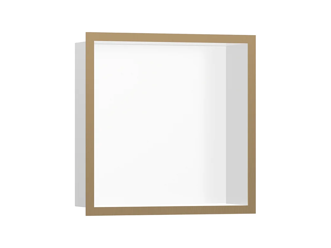 Niche murale fond blanc HANSGROHE XtraStoris cadre bronze brossé