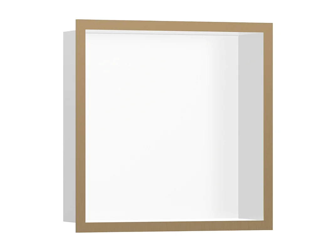 Niche murale fond blanc HANSGROHE XtraStoris cadre bronze brossé