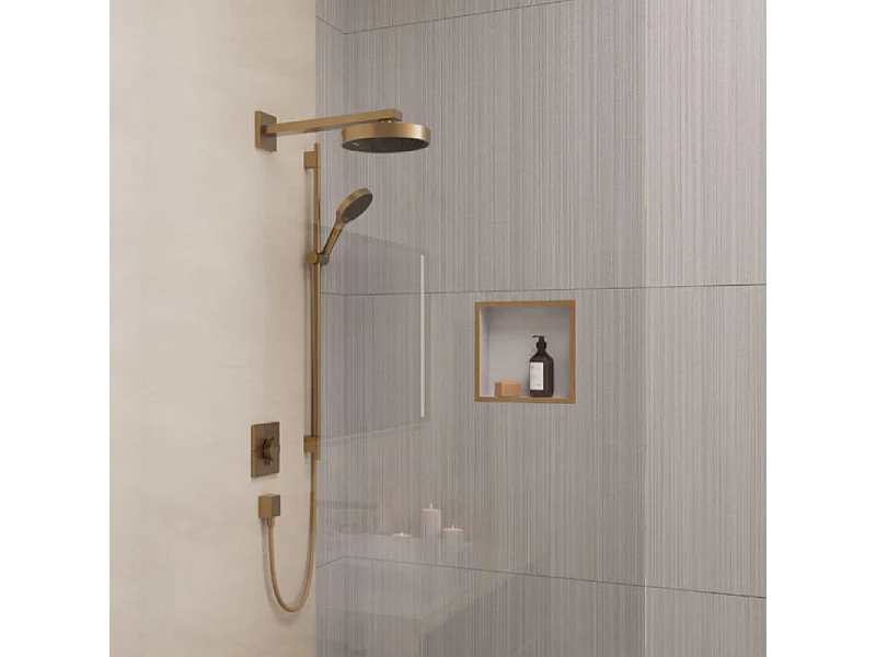 Niche murale fond blanc HANSGROHE XtraStoris cadre bronze brossé