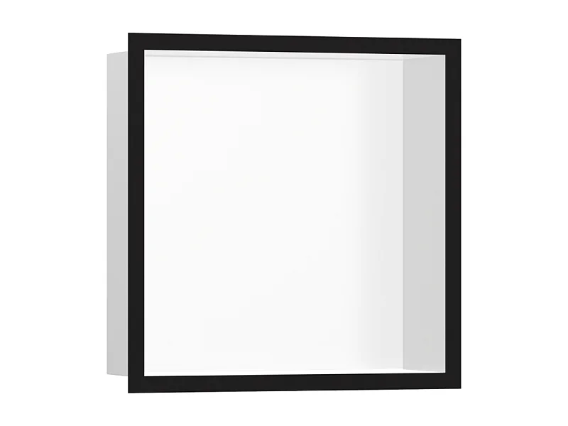 Niche murale fond blanc HANSGROHE XtraStoris cadre noir mat
