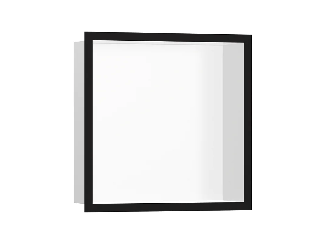Niche murale fond blanc HANSGROHE XtraStoris cadre noir mat