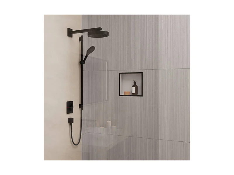 Niche murale fond blanc HANSGROHE XtraStoris cadre noir mat