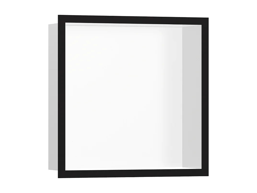 Niche murale fond blanc HANSGROHE XtraStoris cadre noir mat