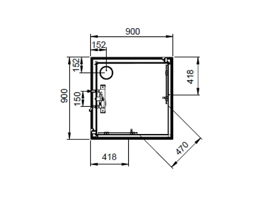 Cabine de douche 90 cm LEDA Iziglass 2 carrée