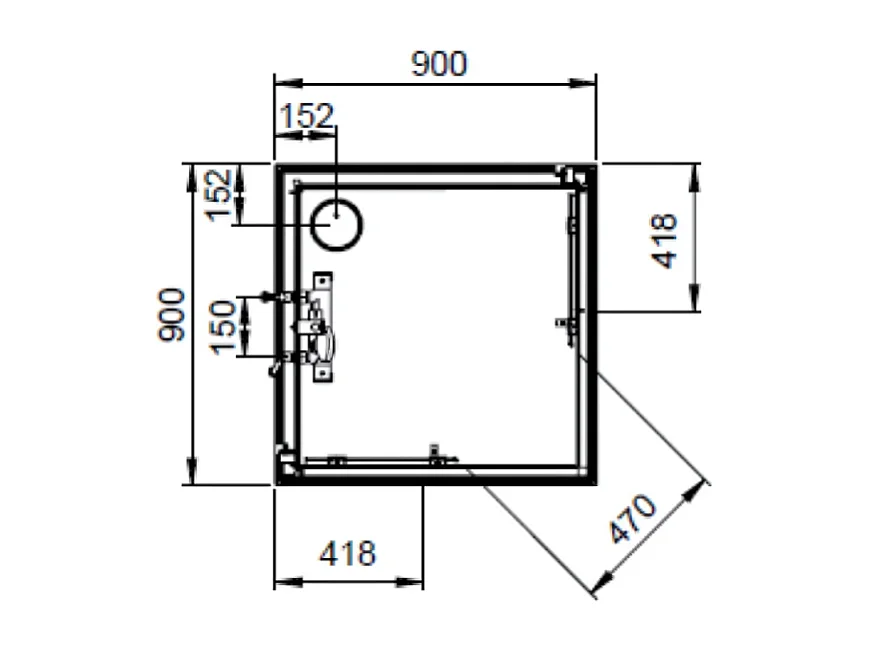 Cabine de douche 90 cm LEDA Iziglass 2 carrée