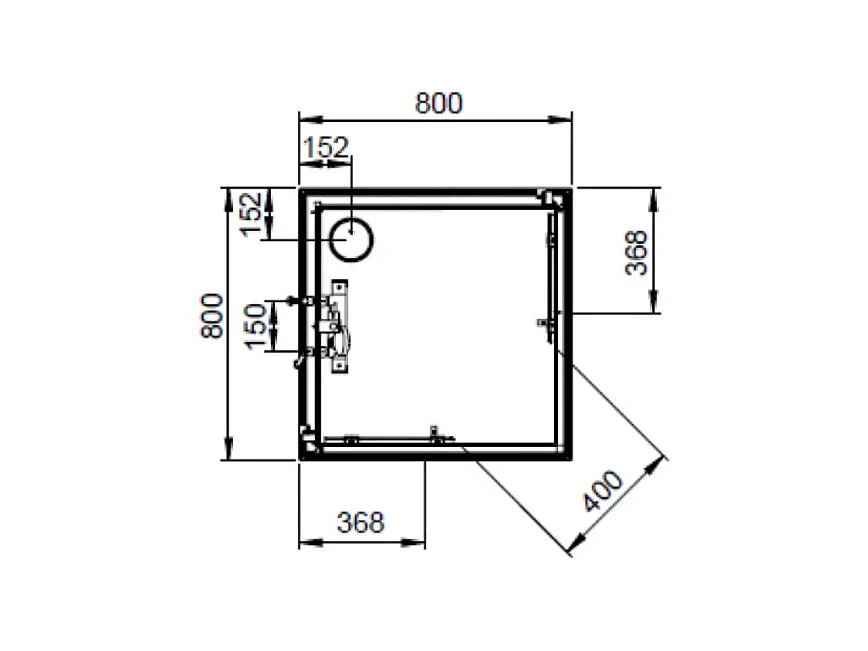Cabine de douche 80 cm LEDA Iziglass 2 carrée