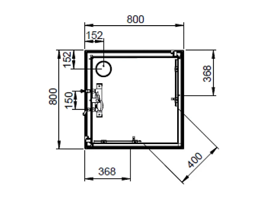 Cabine de douche 80 cm LEDA Iziglass 2 carrée