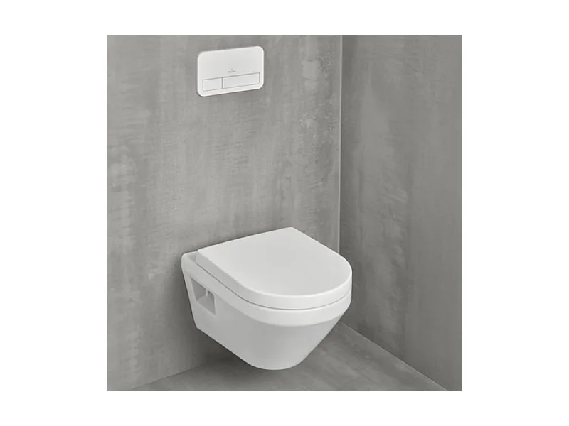 Pack WC suspendu sans bride Villeroy & Boch Architectura Twistflush [e³] rond + bâti-support sol et mur + plaque blanc