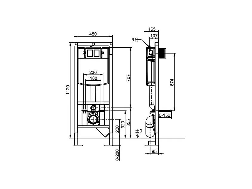 Pack WC suspendu sans bride VILLEROY ET BOCH Finion + abattant + plaque blanche + bâti