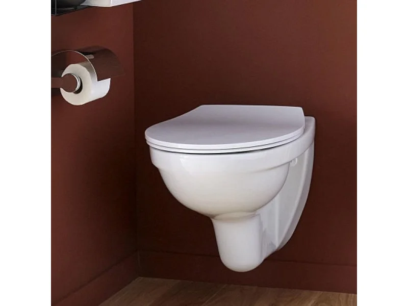 Pack WC suspendu sans bride JACOB DELAFON Patio + tabouret physiologique bois