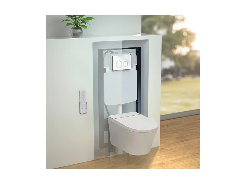 Pack WC lavant sans bride JACOB DELAFON Seine avec télécommande + bâti support