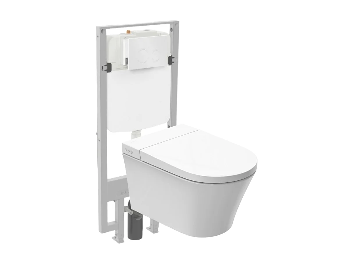 Pack WC lavant sans bride JACOB DELAFON Seine avec télécommande + bâti support