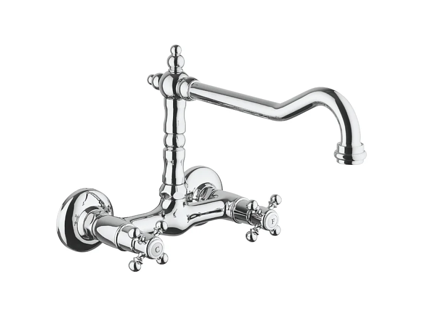 Mélangeur de cuisine mural bec rétro PAINI Tiffany Chromé