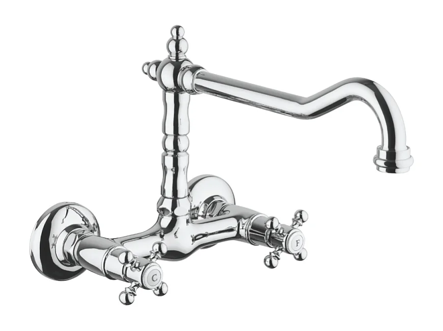 Mélangeur de cuisine mural bec rétro PAINI Tiffany Chromé