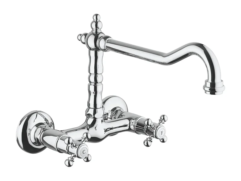 Mélangeur de cuisine mural bec rétro PAINI Tiffany Chromé