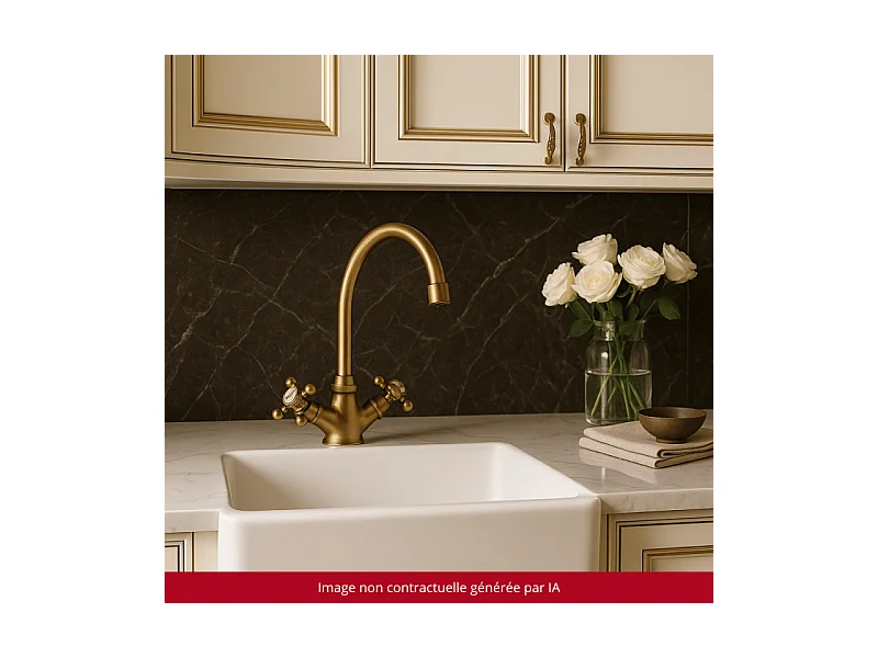 Mélangeur de cuisine bec col de cygne mobile PAINI Tiffany Vieux Bronze