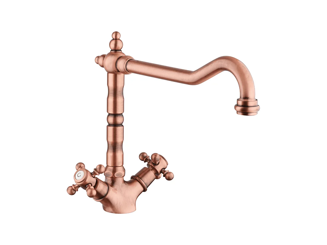 Mélangeur de cuisine bec rétro mobile PAINI Tiffany Vieux Cuivre