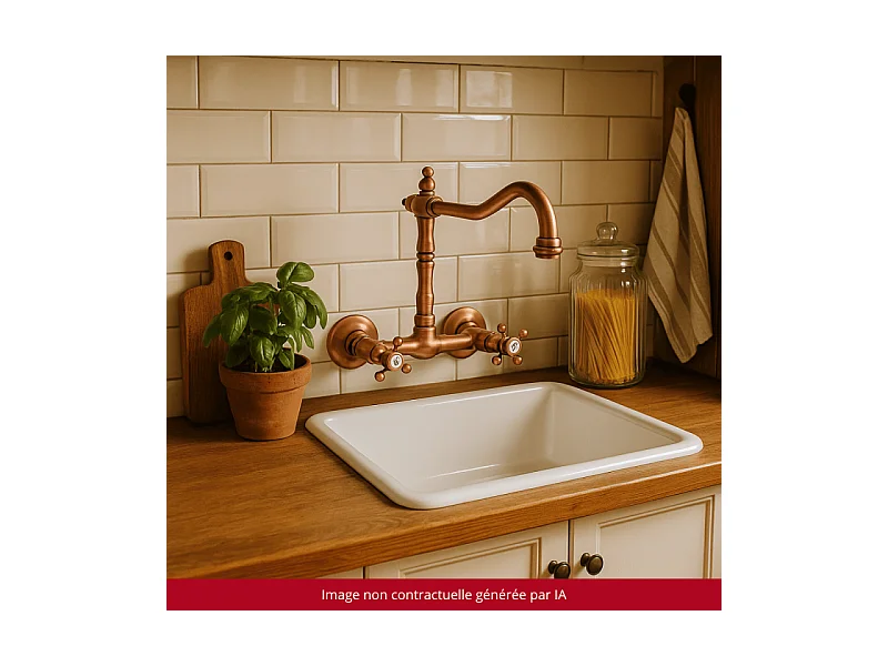 Mélangeur de cuisine mural bec rétro PAINI Tiffany Cuivre