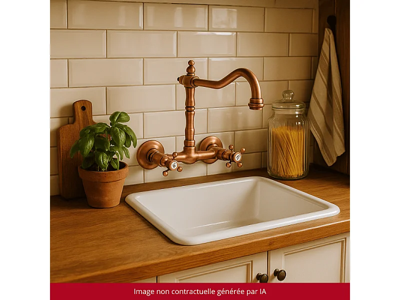 Mélangeur de cuisine mural bec rétro PAINI Tiffany Cuivre