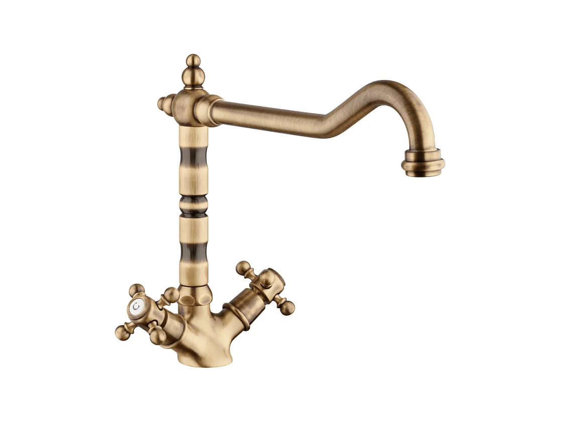 Mélangeur de cuisine bec rétro mobile PAINI Tiffany Vieux Bronze