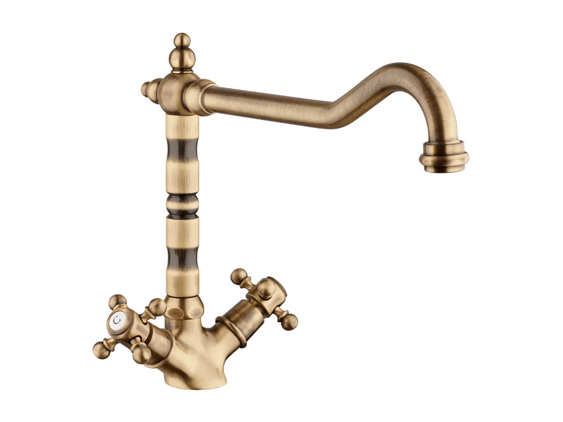 Mélangeur de cuisine bec rétro mobile PAINI Tiffany Vieux Bronze