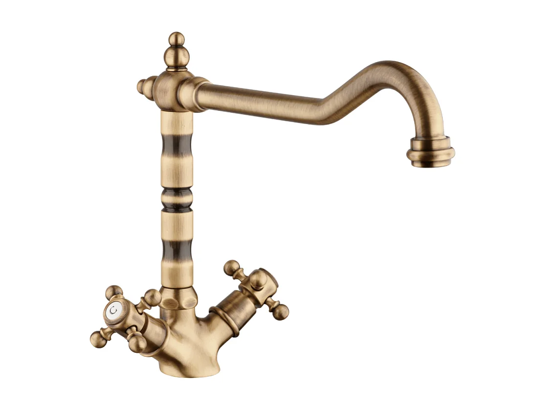 Mélangeur de cuisine bec rétro mobile PAINI Tiffany Vieux Bronze