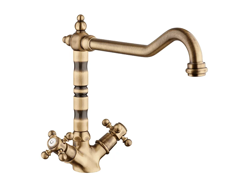 Mélangeur de cuisine bec rétro mobile PAINI Tiffany Vieux Bronze