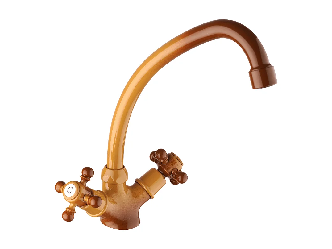 Mélangeur de cuisine bec col de cygne mobile PAINI Tiffany Terre de France