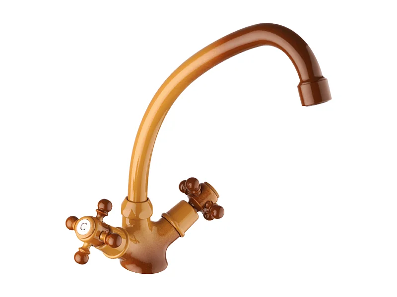 Mélangeur de cuisine bec col de cygne mobile PAINI Tiffany Terre de France