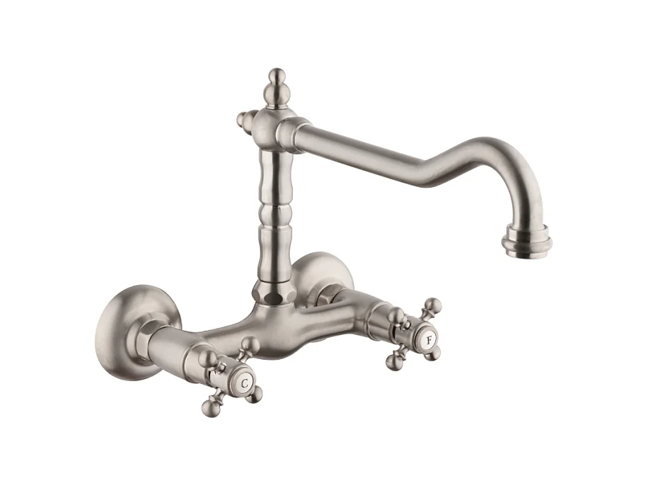 Mélangeur de cuisine mural bec rétro PAINI Tiffany Gris Acier