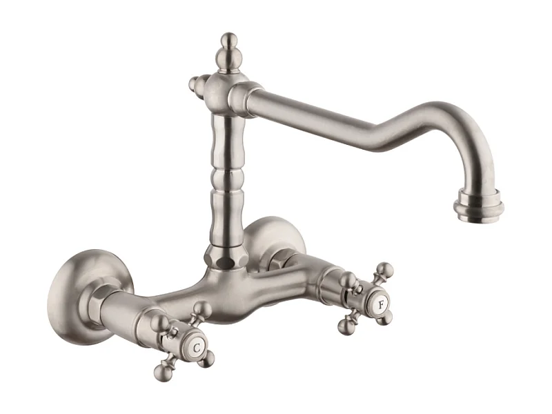 Mélangeur de cuisine mural bec rétro PAINI Tiffany Gris Acier