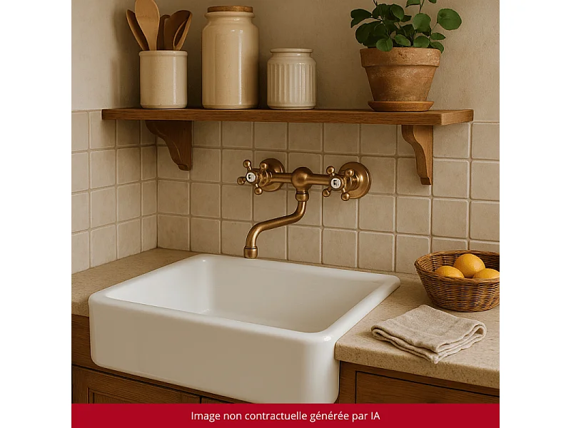 Mélangeur de cuisine mural PAINI Tiffany Vieux Bronze