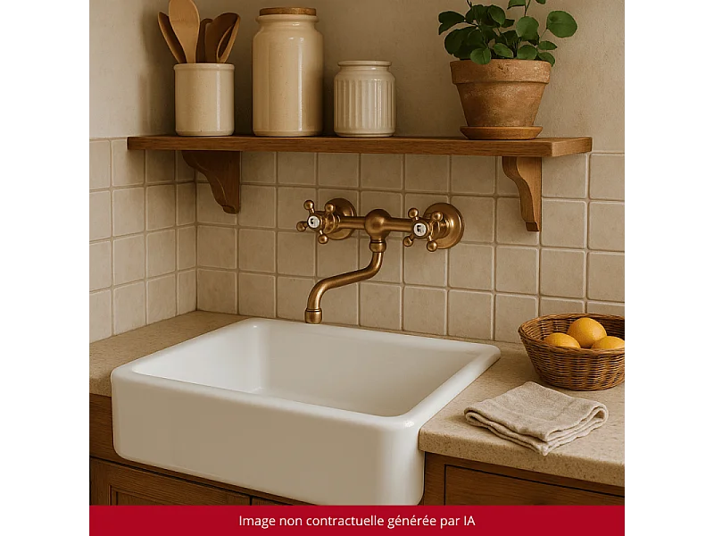 Mélangeur de cuisine mural PAINI Tiffany Vieux Bronze