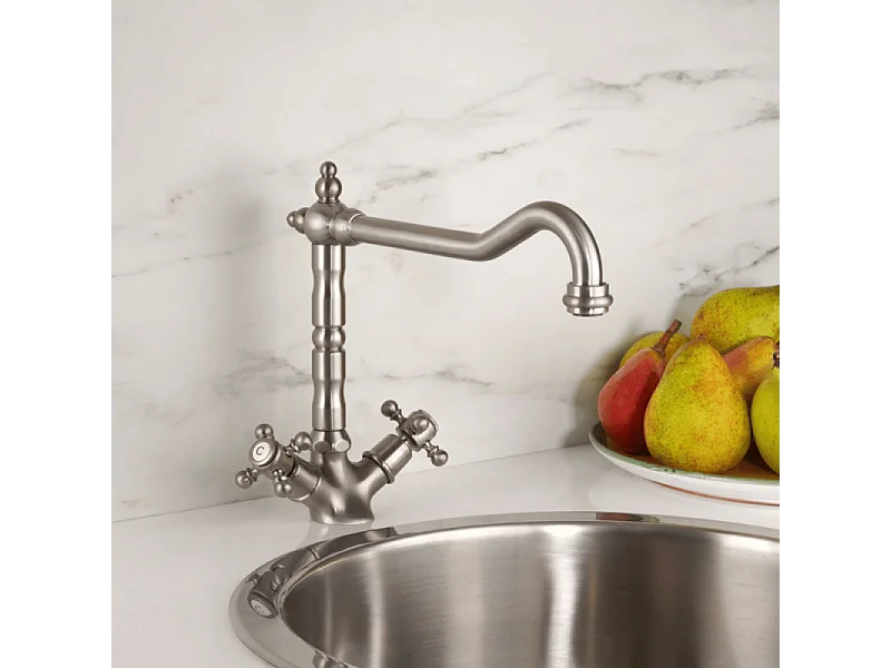 Mélangeur de cuisine bec rétro mobile PAINI Tiffany Gris Acier