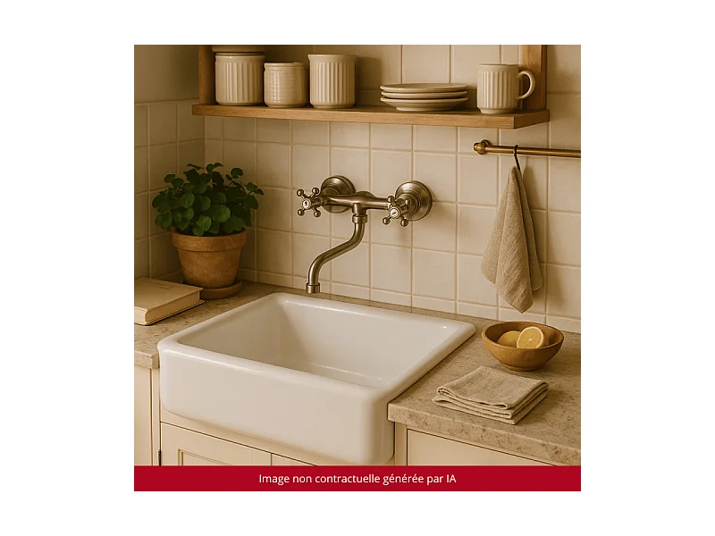 Mélangeur de cuisine mural PAINI Tiffany Gris Acier