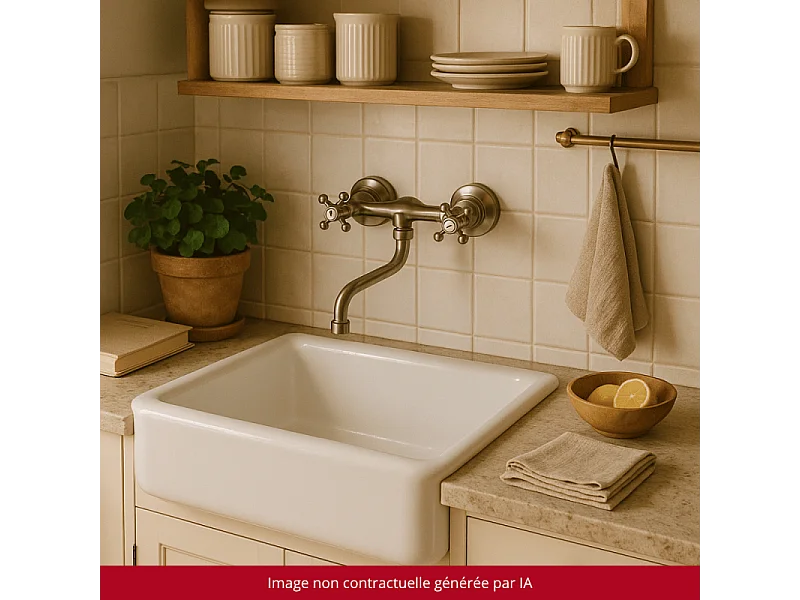 Mélangeur de cuisine mural PAINI Tiffany Gris Acier